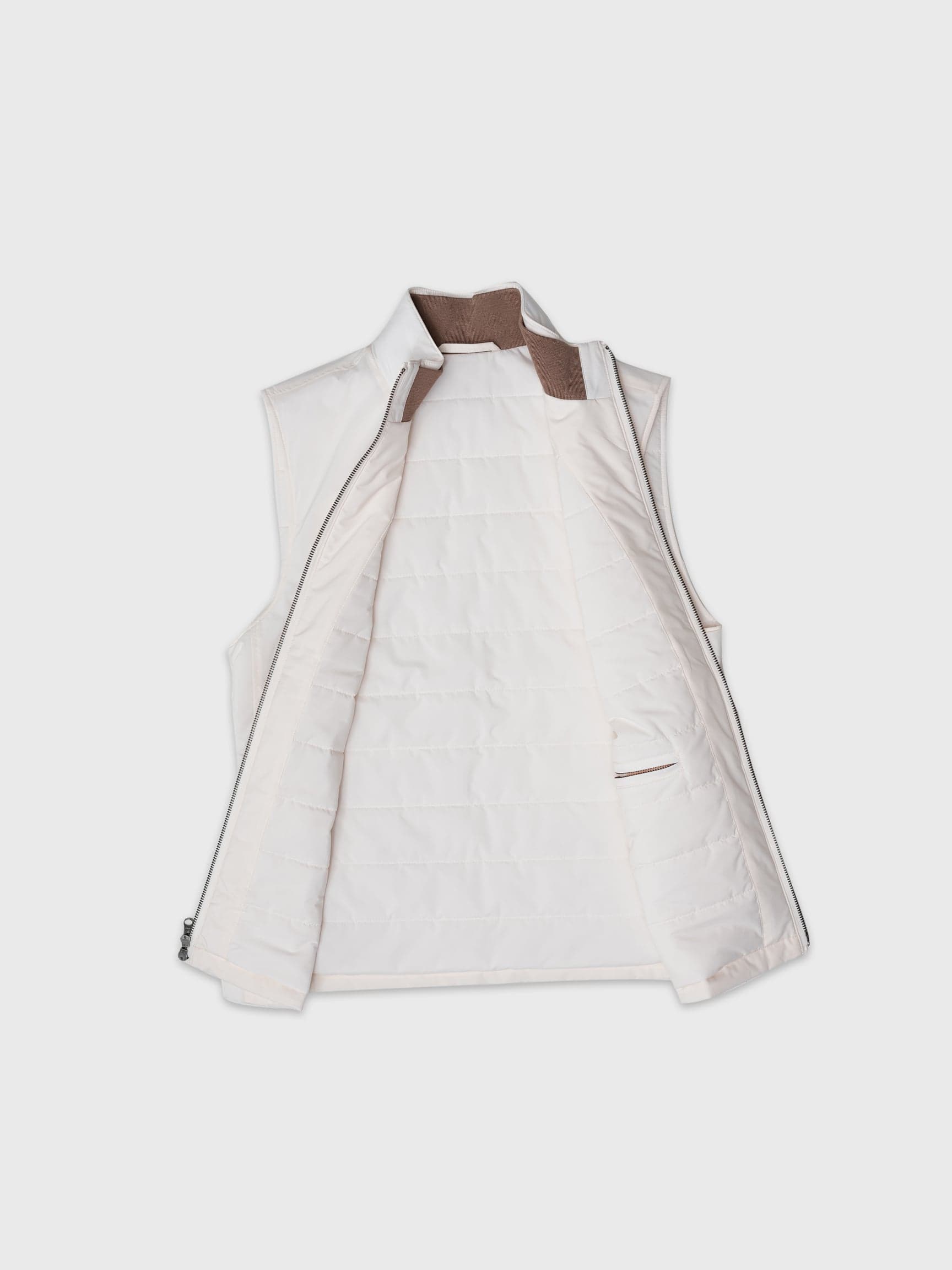 All Seasons Gilet — úpletové lemování límce